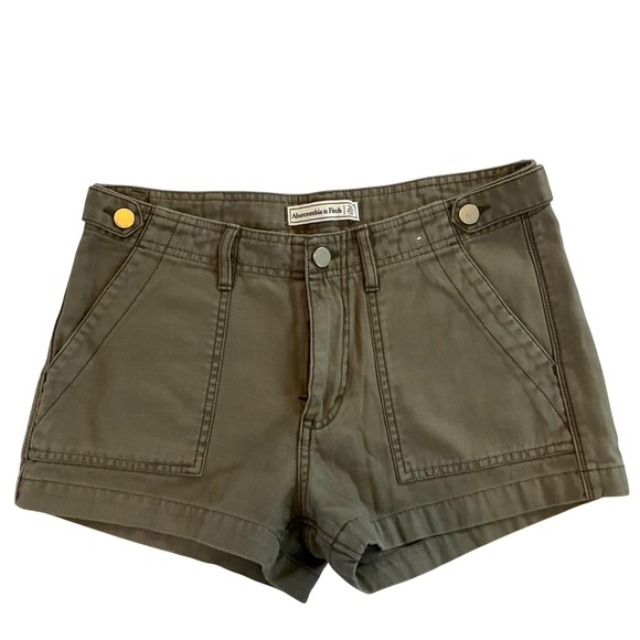Abercrombie & Fitch Olive Green Shorts Size 26 Utility Style Pockets Casual - Picture 1 of 5